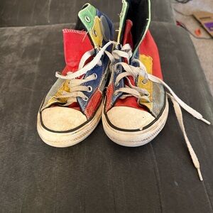 Converse Kids Multicolor High-Top Sneakers - Red, Blue, Yellow, Green size 3